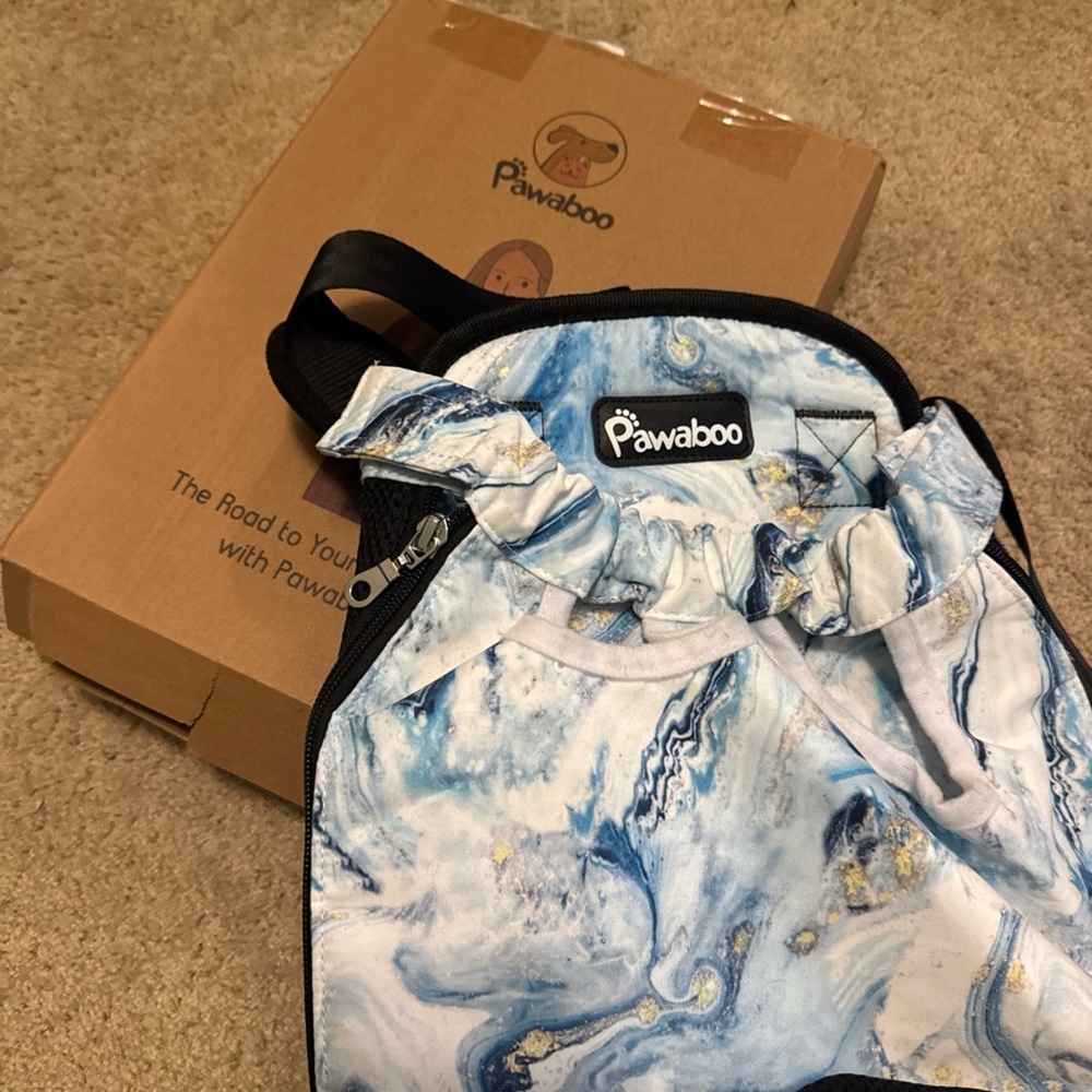 New. Unisex Pawaboo Pet Carrier Backpack Blue White